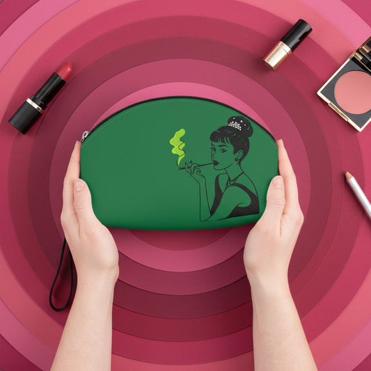 “High Society Smoke” Vegan Leather Stash Bag – Smell-Minimizing Cannabis Travel Pouch