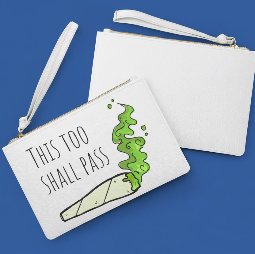 "This Too Shall Pass" Scent-Minimizing Stash Clutch - Vegan Leather