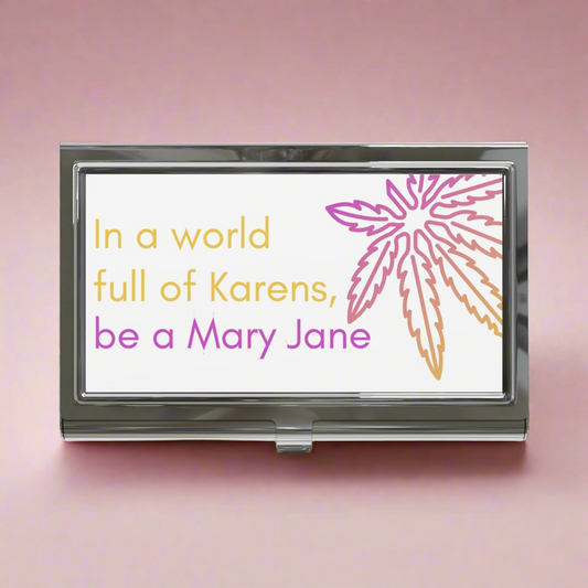 Mary Jane Business Card Holder | Unique Gift for Cannabis Lovers, Stylish Office Accessory, Cute Professional Card Case, Fun Quote [...]