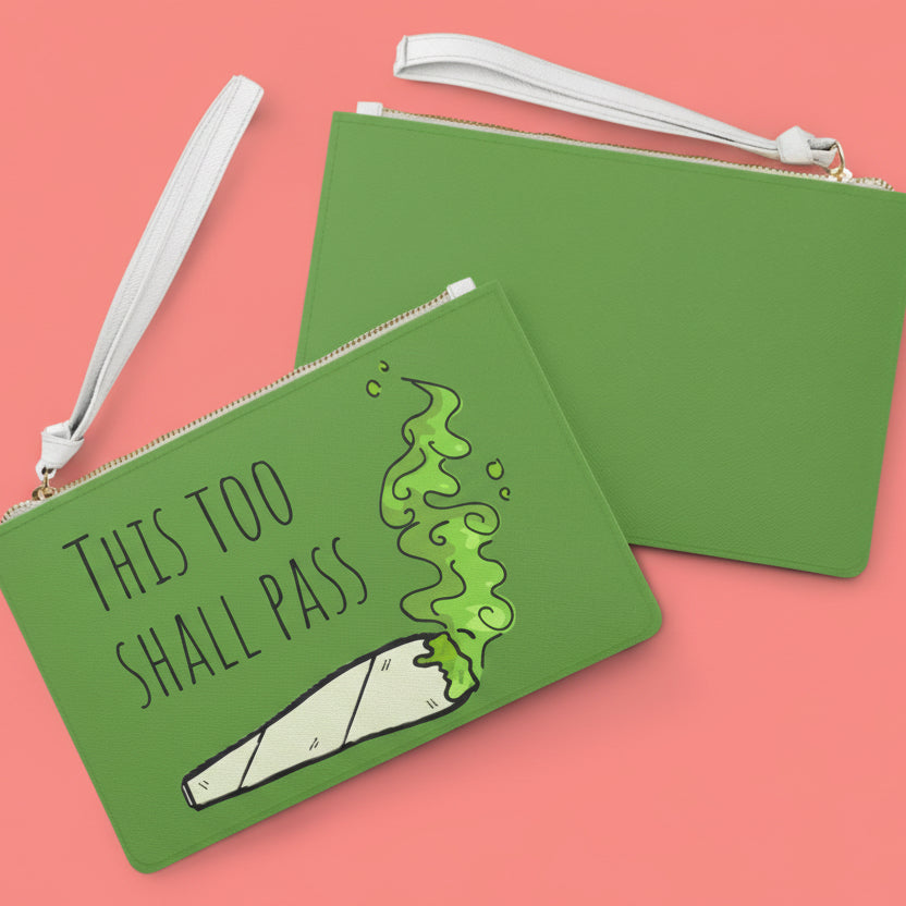 "This Too Shall Pass" Scent-Minimizing Stash Clutch - Vegan Leather