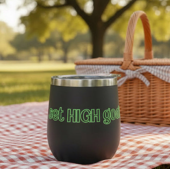 Set HIGH Goals - 12oz Copper Insulated Tumbler w/ Push down sip lid