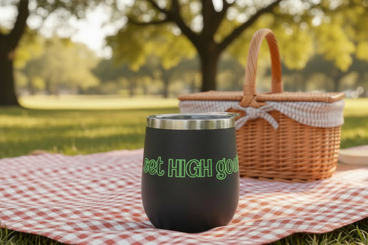Set HIGH Goals - 12oz Insulated Tumbler w/ Push down sip lid