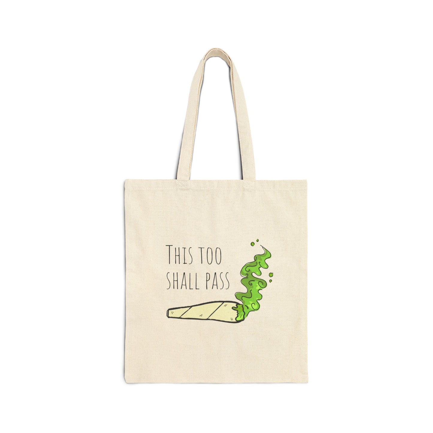 "This Too Shall Pass" Cotton Canvas Tote Bag, Eco-Friendly Shopping Bag, Motivational Quote Tote, Gift for Friends, Everyday Carryall