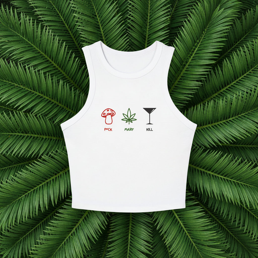 "F*CK MARY KILL" Ribbed Cropped Tank