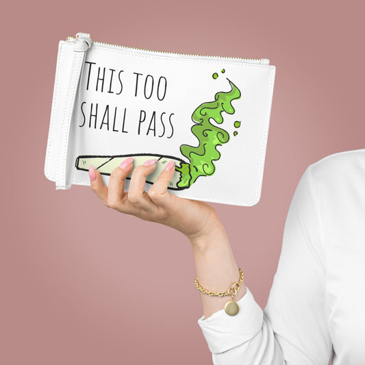"This Too Shall Pass" Scent-Minimizing Stash Clutch - Vegan Leather