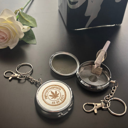 Locking travel ashtray - bag charm / key chain