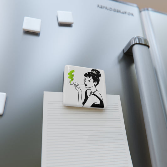 Chic Vintage-Inspired Porcelain Magnet, Retro Decor, Unique Gift for Her, Kitchen Fridge Magnet, Quirky Home Accents, Stylish Souvenir