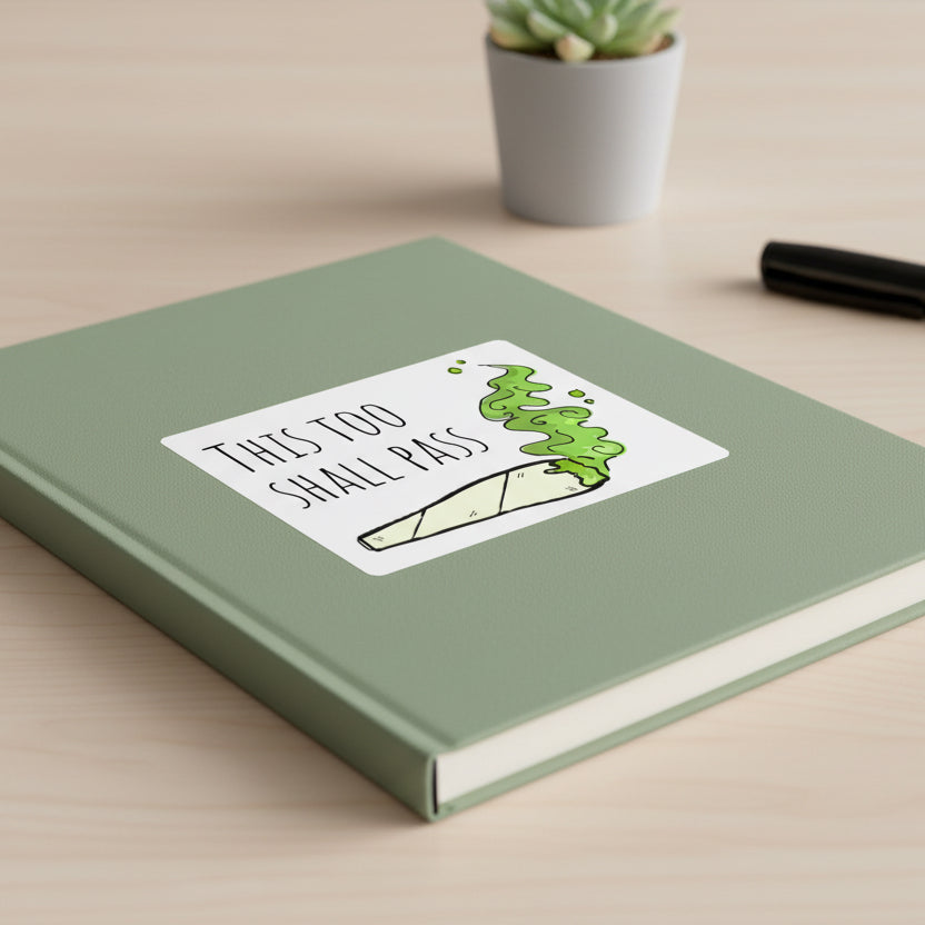 "This Too Shall Pass" Motivational Stickers, Inspirational Decals, Positive Vibes, Gift for Friends, Laptop Decor