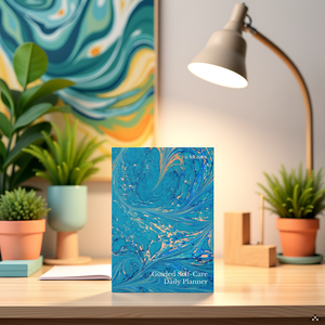 Guided Self-Care Daily Planner - 6 months (Blue / gold)